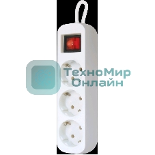 Удлинитель Defender S330 белый 3.0 м, 3 розетки 