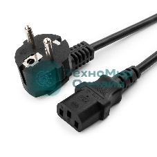 Кабель питания Cablexpert PC-186-VDE-3M, 3м, Schuko- C13, VDE, 10А, Сечение провода: 0,75 мм2, черный, с заземлением