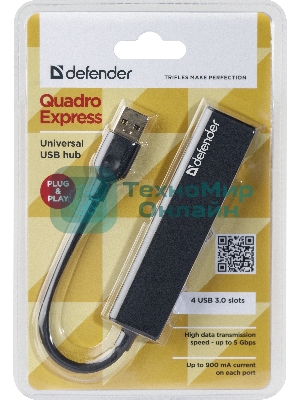 Концентратор USB Defender Quadro Express USB3.0, 4 порта