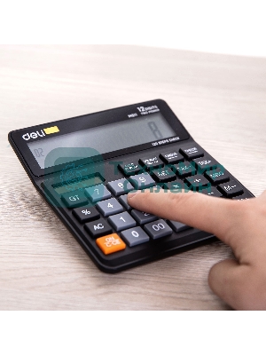 Калькулятор бухгалтерский Deli EM01120 черный 12-разр.