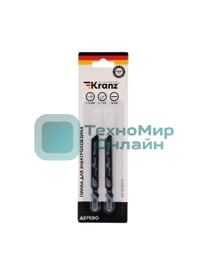 Пилка для электролобзика по дереву Kranz T119B 76 мм 12 зубьев на дюйм 4-30 мм (2 шт./уп.)