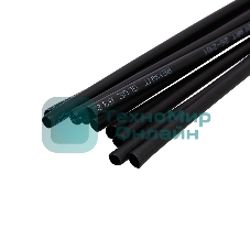 Термоусаживаемая трубка Rexant двухстенная клеевая 3,2/1,6 мм черная (уп. 10 шт. по 1 м)