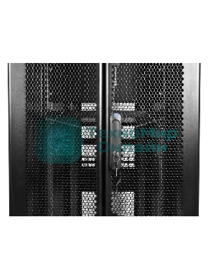 Шкаф серв. ПРОФ нап. 42U (600x1000) дверь перфорированная 2 шт., цвет черный, в сборе (ШТК-СП-42.6.10-44АА-9005) (1 коробка)