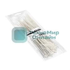 Стяжка (хомут) нейлоновая ExeGate CV66-200x3.6W (нейлон 6.6, 200x3.6 мм, неоткрывающаяся, halogen free, -40°C - +85°C, белая, 100 шт)