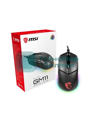 Мышь проводная MSI Clutch GM11 черный, 5000 dpi, USB, кнопки - 6