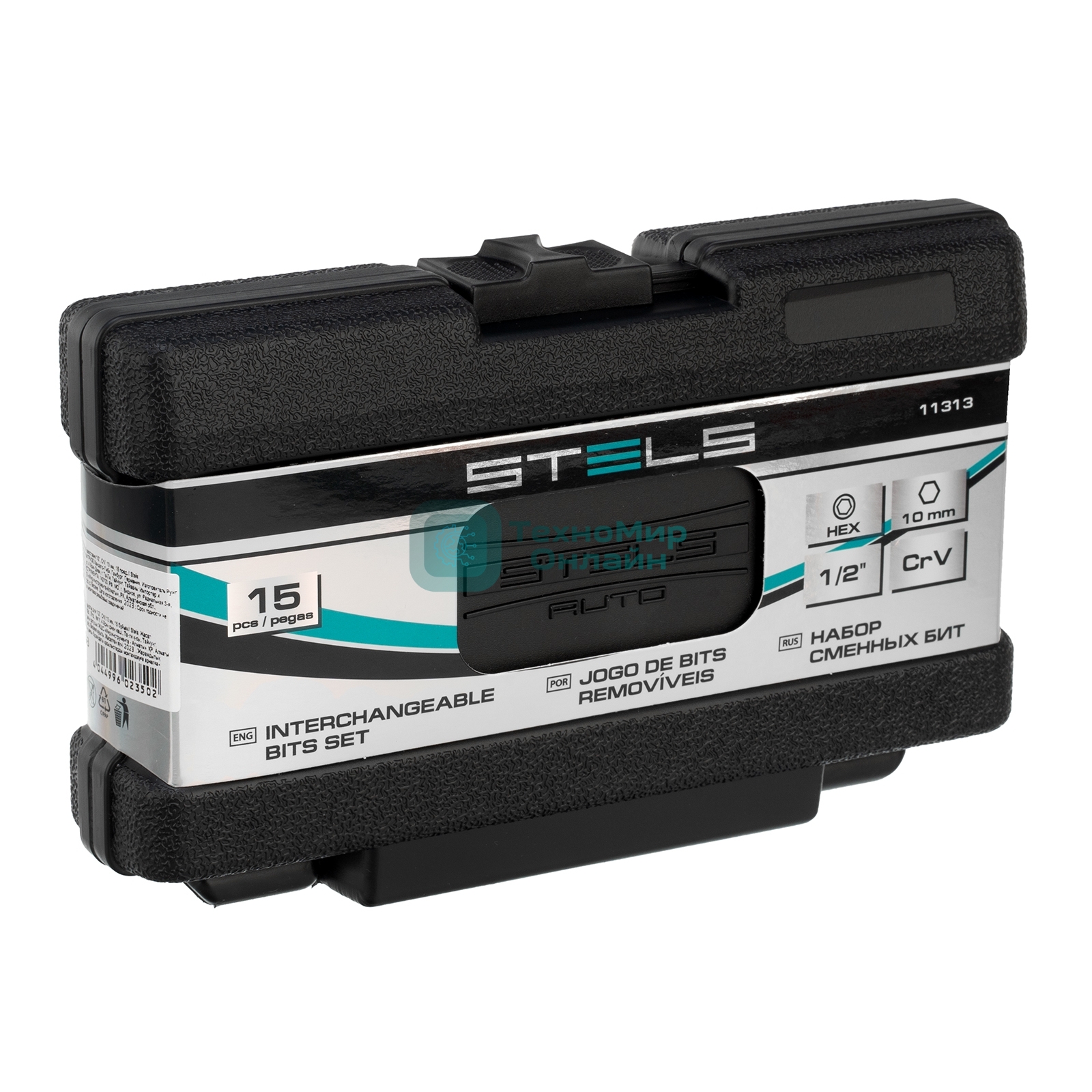 Набор бит Stels 11313 hex хвостовик-шестигранник 1/2'', crv, 10 мм, 15 предм.