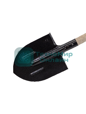 Лопата штыковая, 205х275х1400 мм, ребра жесткости, деревянный черенок Россия