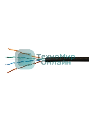 Кабель SkyNet Light UTP outdoor 4x2x0,46, медный, FLUKE TEST, кат.5e, однож., 100 м, box, черный