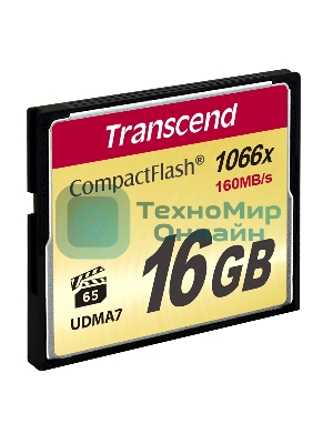 Флеш карта Transcend Ultimate TS16GCF1000/CF (Compact Flash)/16 ГБ/UDMA 7, VPG 65/160 МБ/с