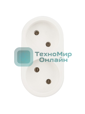 Двойник электрический Rexant 6А без заземления, белый