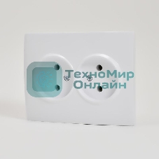Розетка 2-м СП Karina 16А IP20 без заземл. термопласт белый LEZARD 707-0200-128B