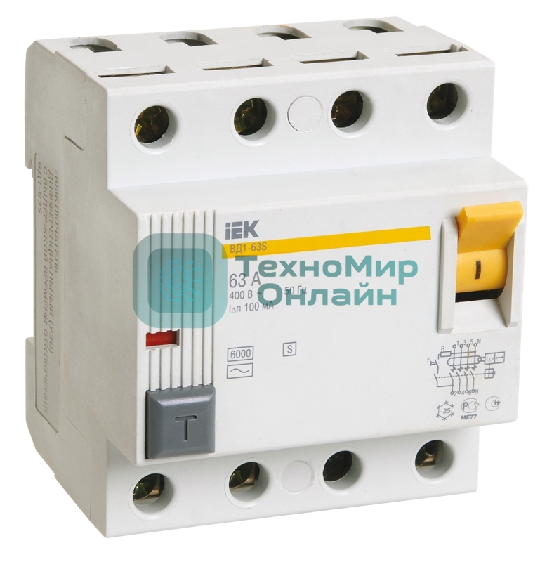 Выключатель дифференциального тока (УЗО) 4п 40А 300мА тип ACS ВД1-63S IEK MDV12-4-040-300