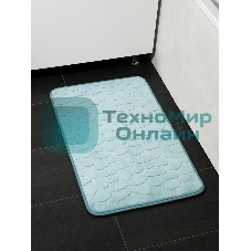 Коврик для ванной Еврогарант Pietra, 50х80 см, аквамарин, память формы