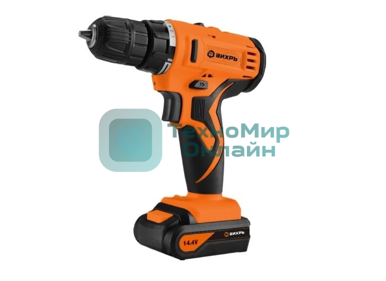 Дрель-шуруповерт аккумуляторная Вихрь ДА-14,4Л-2 72/14/15, Аккумуляторная, 14,4В