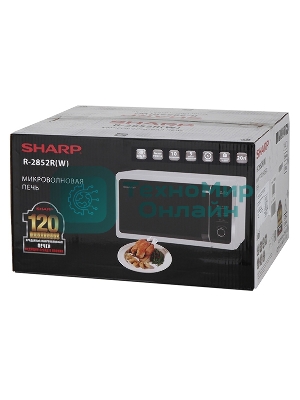 Микроволновая печь Sharp R-2852RW белый, 20 л, 800 Вт, переключатели - кнопки, поворотный механизм