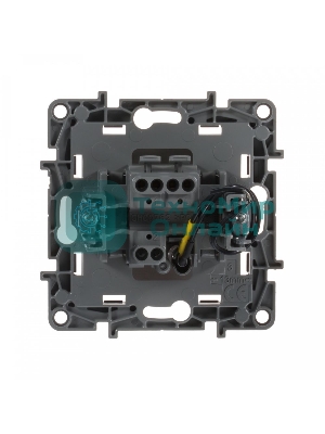 Механизм выключателя 1-кл. СП Etika 10АX с подсветкой/индикацией безвинт. зажимы бел. Legrand 672203