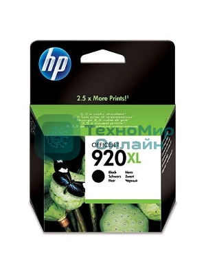 Картридж струйный HP 920XL CD975AE черный для HP OJ 6000/6500 (1200 стр.)