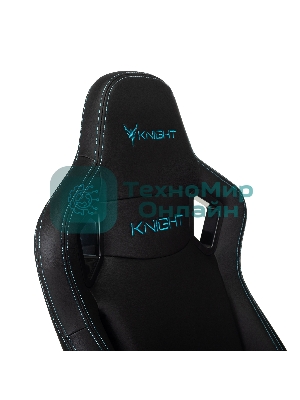 Кресло Knight Outrid Smile черный, экокожа, 120 кг, механизм качания