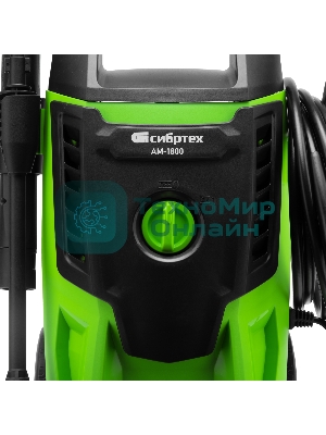 Моечная машина высокого давления Сибртех АМ-1800, 1800 Вт, 140 бар, 350 л/ч, колесная