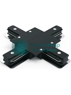 Коннектор для встраиваемых трековых шинопроводов Gauss (+) черный