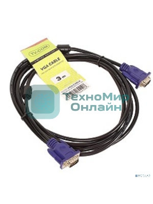 Кабель соединительный SVGA (15M/M) 3 м 2 фильтра TV-COM QCG120H-3M