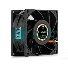 Вентилятор для корпуса ExeGate EX08038S3P-24 черный, 80 мм, 4500 об/мин, 43.2 дБ, 3 pin