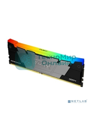 Оперативная память Kingston Fury Renegade, DDR4, 16GB (1x16GB), 3200MHz, CL16, DIMM, с радиатором, RGB, серебристый/черный