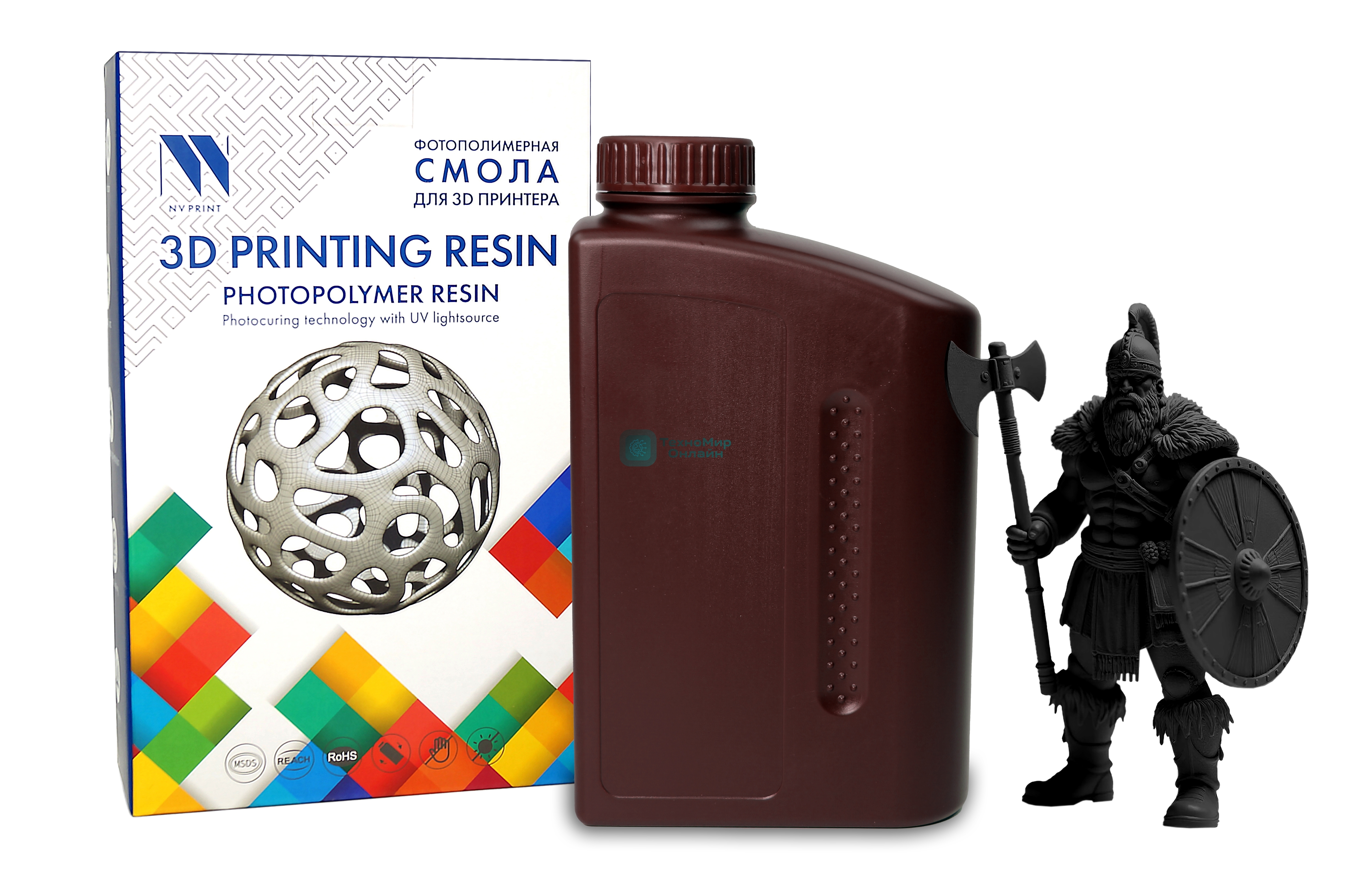 Фотополимерная смола NVPrint PA Like Resin черный для 3D печати 1 кг (бут)