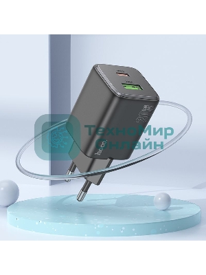 Сетевое зарядное устройство Hoco N41 Almighty Black 20W 3A+2.22A+2A+1.67A+1.5A (PD+QC+AFC) USB/USB Type-C универсальное черный