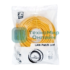 Патч-корд медный UTP Cablexpert PP10-15M/Y cat.5e, 15м, литой, многожильный, желтый