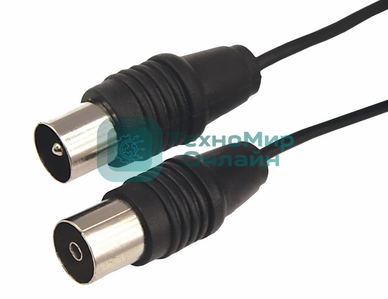 ВЧ кабель Rexant, ТВ гнездо - ТВ штекер, длина 3 метра, чeрный