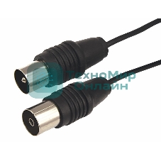 ВЧ кабель Rexant, ТВ гнездо - ТВ штекер, длина 3 метра, чeрный