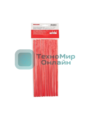 Клеевые стержни Rexant, Ø11 мм, 270 мм, красные, 10 шт., хедер