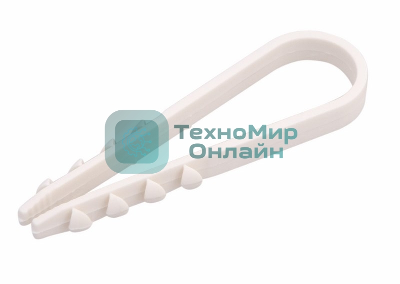 Дюбель-хомут нейлоновый Rexant 5-10 мм, белый, упаковка 100 шт.