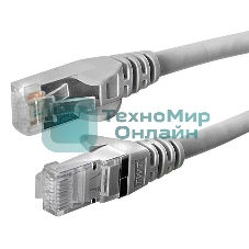 Патч-корд TWT UTP кат.5e, с заливными колпачками, 0.3 м, серый