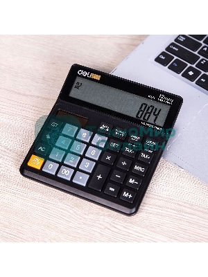 Калькулятор бухгалтерский Deli EM01120 черный 12-разр.