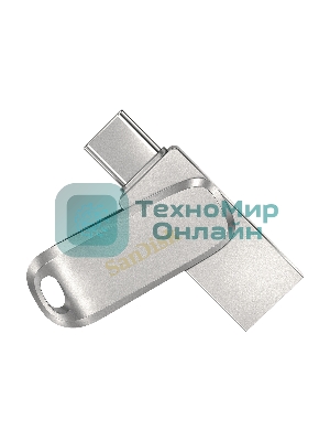 Флешка USB Sandisk Ultra Dual Luxe (SDDDC4-032G-G46), 32Gb, USB 3.2 Gen 1/Type-C, R/W 150/40, серебристый