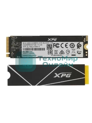 Накопитель SSD ADATA XPG BLADE S70, 1Tb, PCIe 4.0 x4, M.2 2280, NVMe, R/W 7400/5500, с радиатором