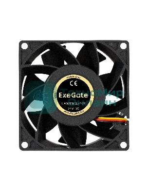 Вентилятор для корпуса ExeGate EX08038S3P-24 черный, 80 мм, 4500 об/мин, 43.2 дБ, 3 pin