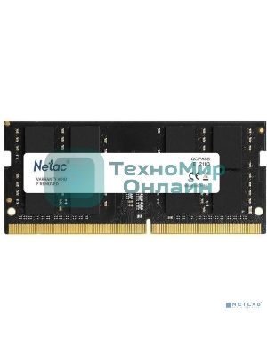 Оперативная память NETAC Basic, DDR4, 16GB (1x16GB), 2666MHz, CL19, SO-DIMM