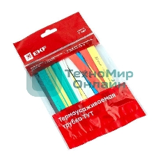 Термоусаживаемая трубка EKF tut-n-10 ТУТ 10/5 набор:7 цветов по 3шт. 100мм. EKF PROxima