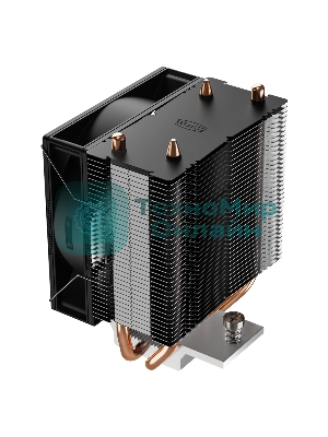 Кулер для процессора PCCooler R200 S115X/1200/1700/AM4/AM5 (TDP 110W, 90мм Non LED Fan, 2 тепловые трубки 6мм, 2200RPM, 28,3dBa)