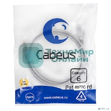 Патч-корд Cabeus, cat.6, неэкр., U/UTP, RJ45/RJ45, LSZH, AWG24, 1м, серый
