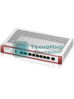 Межсетевой экран Zyxel USG FLEX 200HP, Rack, 1xRJ-45: 1/2.5G (LAN/WAN), 1xRJ-45: 1/2.5G PoE+ (LAN/WAN), 6xRJ-45: 1G (LAN/WAN), 1xUSB3.0 **