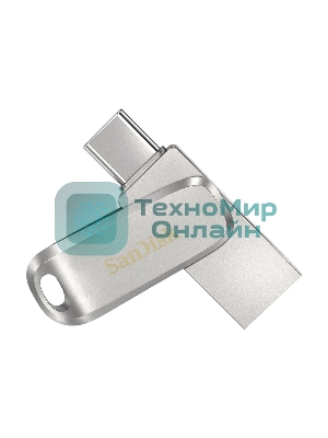 Флешка USB Sandisk Ultra Dual Luxe (SDDDC4-032G-G46), 32Gb, USB 3.2 Gen 1/Type-C, R/W 150/40, серебристый