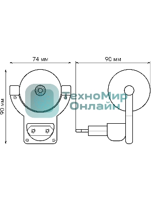Светильник розеточный Gauss с фиксированной проекцией и датчиком освещ. 0.5Вт розо. 1/100