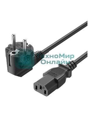 Кабель питания Vention C13, угловая вилка - 1.8м. Черный