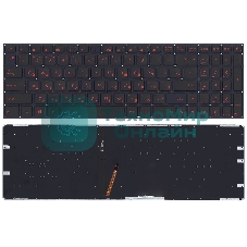 Клавиатура для ноутбука Asus FX502 черная с красной подсветкой