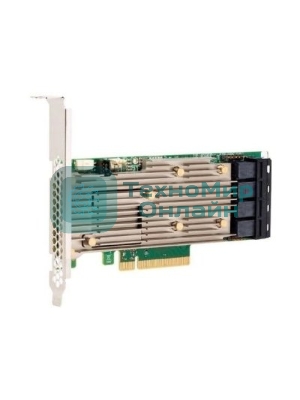 Контроллер MegaRAID 9460-16I SGL (05-50011-00), PCIe 3.1 x8 LP, SAS/SATA/NVMe, RAID 0,1,5,6,10,50,60, 16port(4 * int SFF8643), 4Gb Cache, 3516ROC