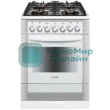 Плита комбинированная Gefest ПГЭ 6502-02 0042 белый, конфорок 4 газовых, духовка 55 л, 60 см x 85 см x 60 см